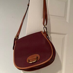 Vintage Burgungy/Dark Red Dooney & Bourke Saddle Bag from Early '90s
